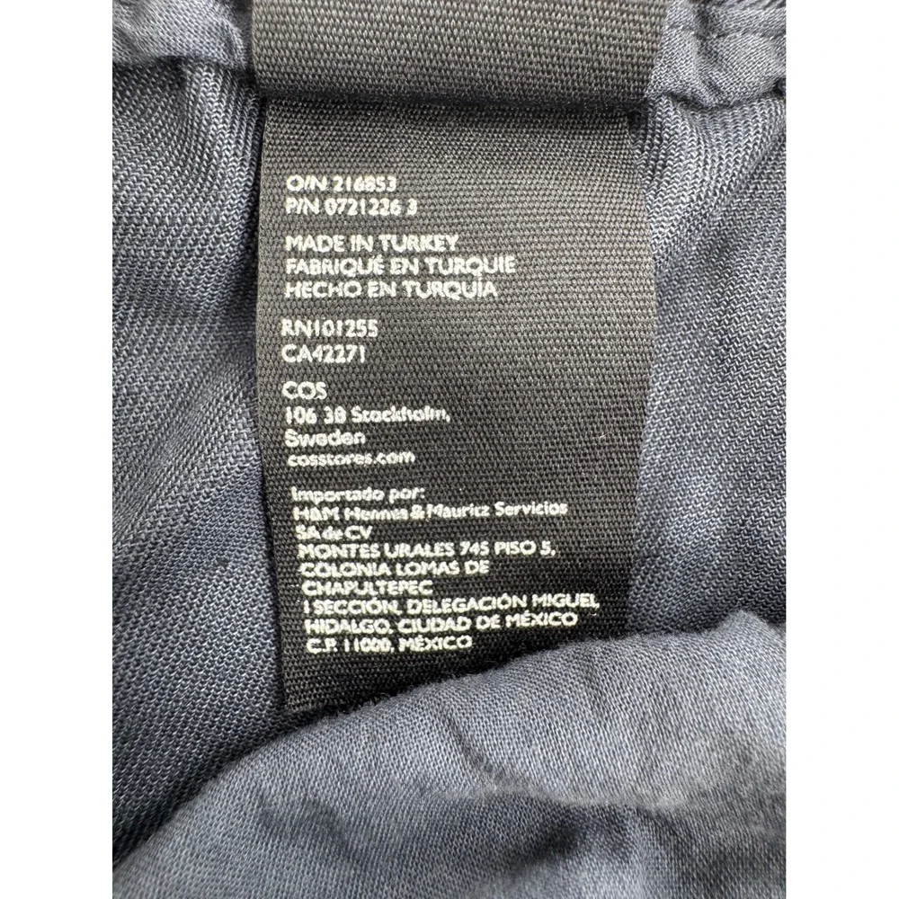 COS Navy Blue Cotton Linen Lyocell Drawstring Pull On Trousers Size 12 0721226 3